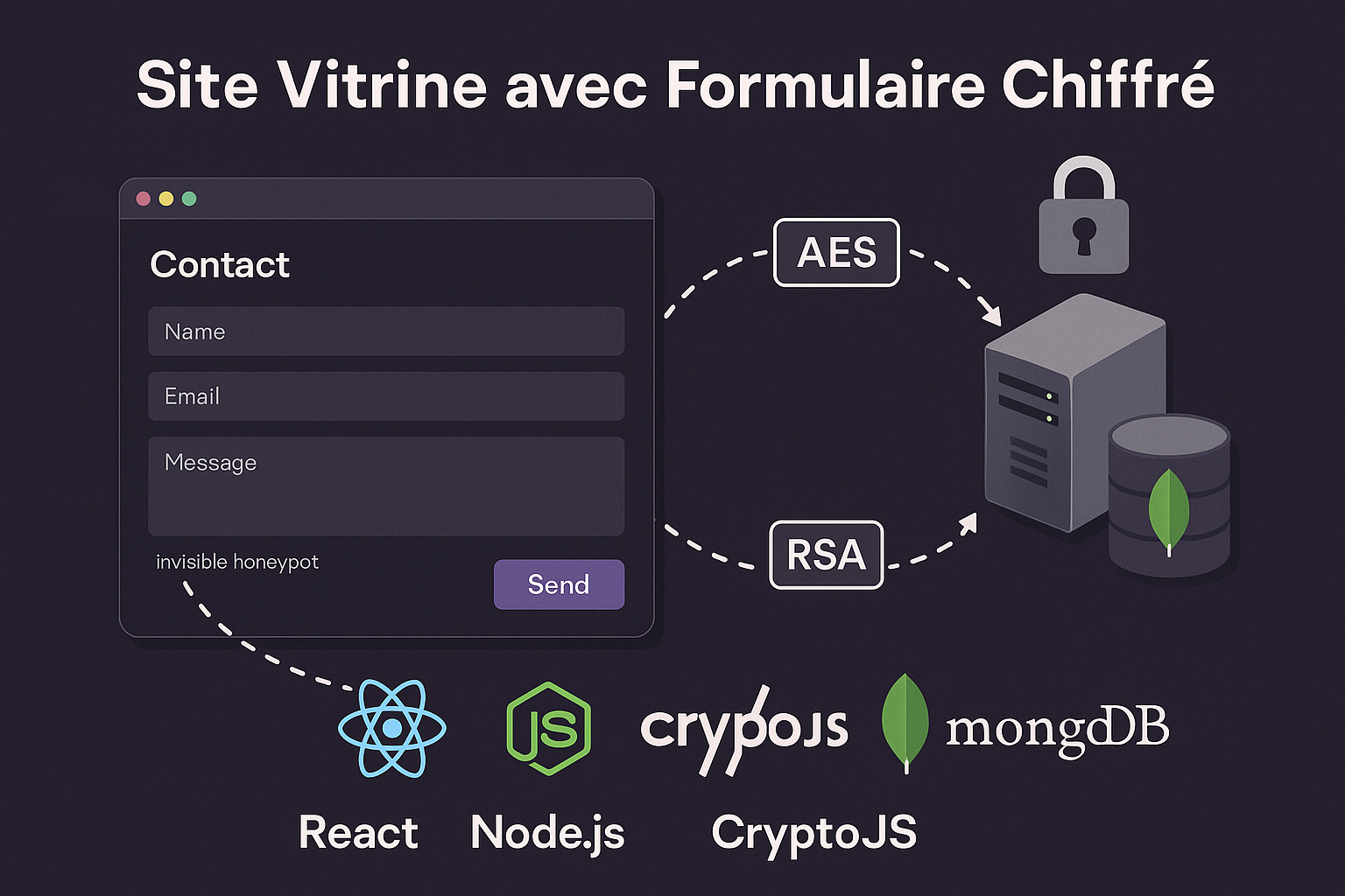 Site vitrine avec formulaire chiffré